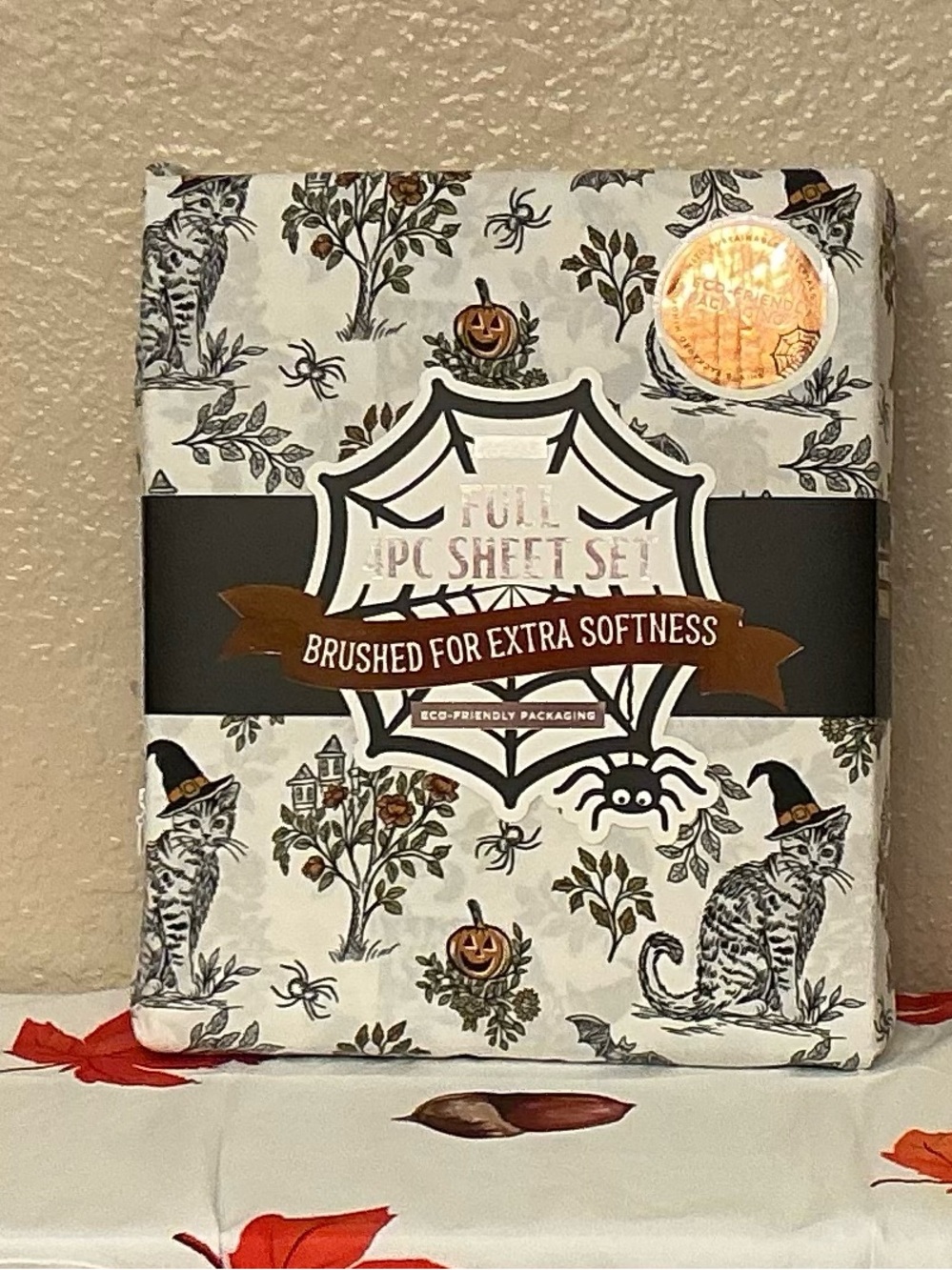 En Vogue Halloween Cat Brushed Full Sheet Set